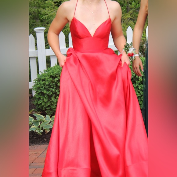 Sherri Hill Red Gown 53661 - Picture 4 of 6